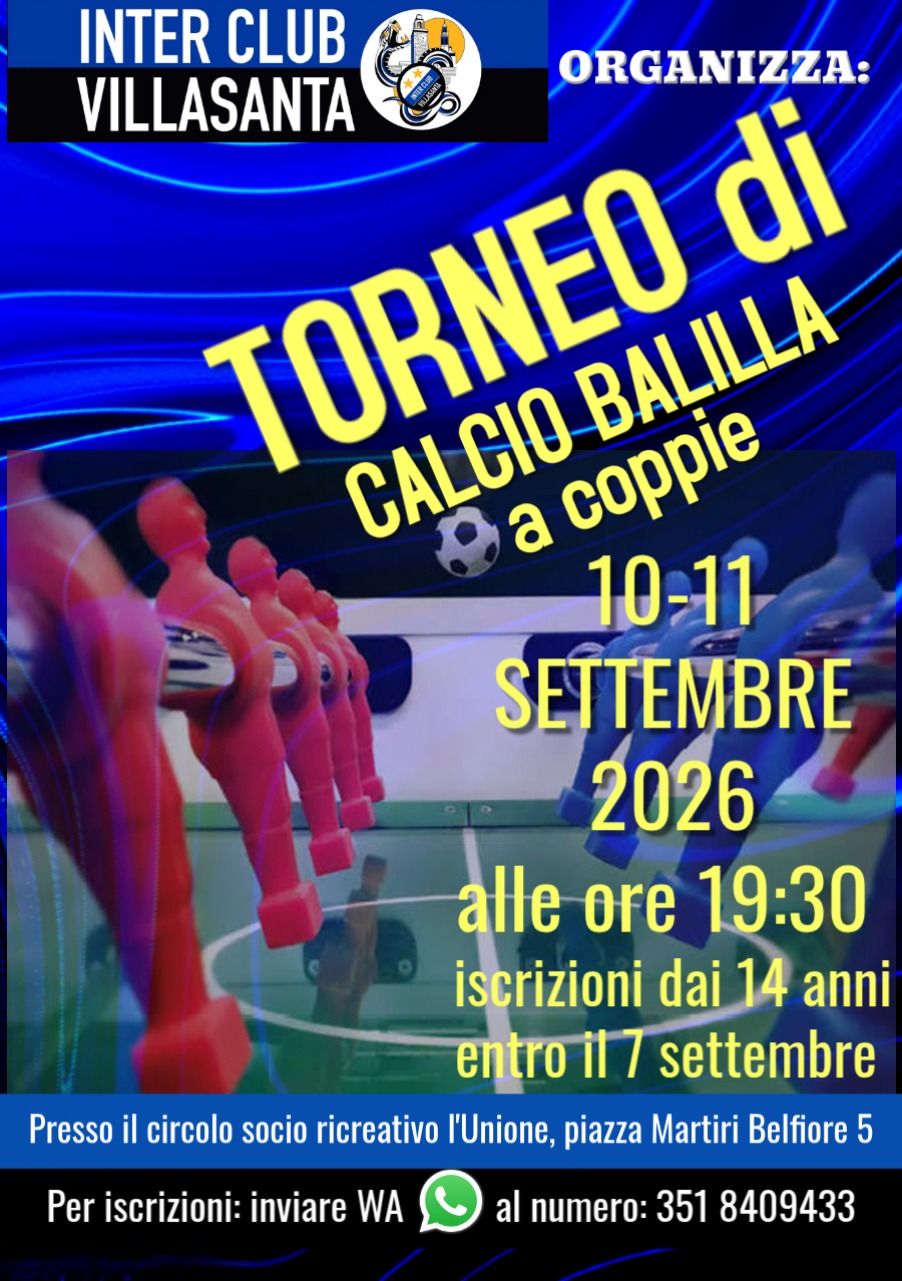 TORNEO di CALCIO BALILLA a coppie